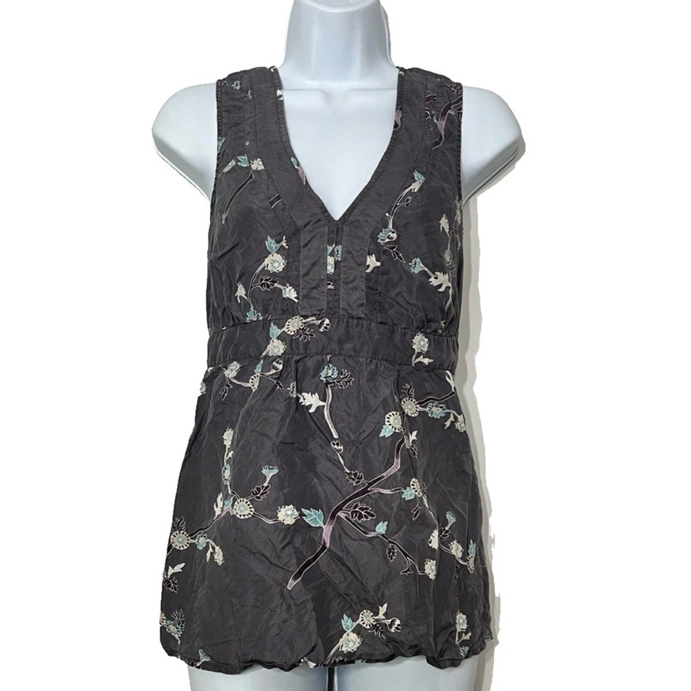 Vtg Old Navy Y2K Babydoll Sleeveless Floral Silky Top Asian Summer 2000s Fairy L